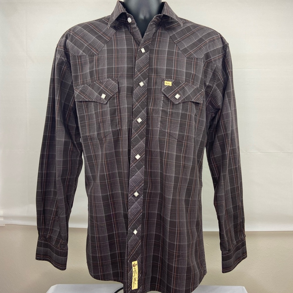 Larry Mahan Cowboy Collection Mens L Western Pearl Snap Shirt